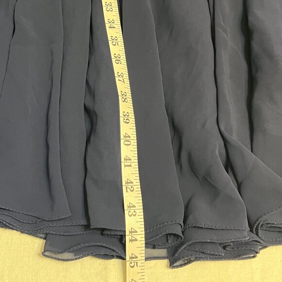 Peak Evenings Women’s Navy Blue Chiffon Cocktail Dress Size 10 Flapper Drop Wais - Picture 6 of 7